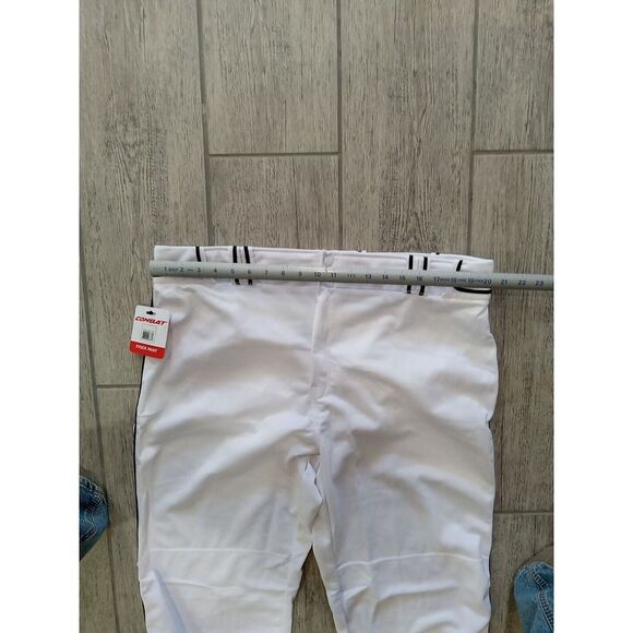 COMBAT PIPED STOCK OPEN BOTTOM BASEBALL/SOFTBALL PANTS, WHITE & BLACK ~ MENS 2XL - Picture 4 of 7